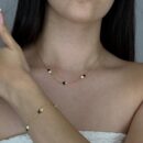 סט תכשיטים גיאומטרי יוקרתי עם שרשרת וצמיד לנשים Onyix